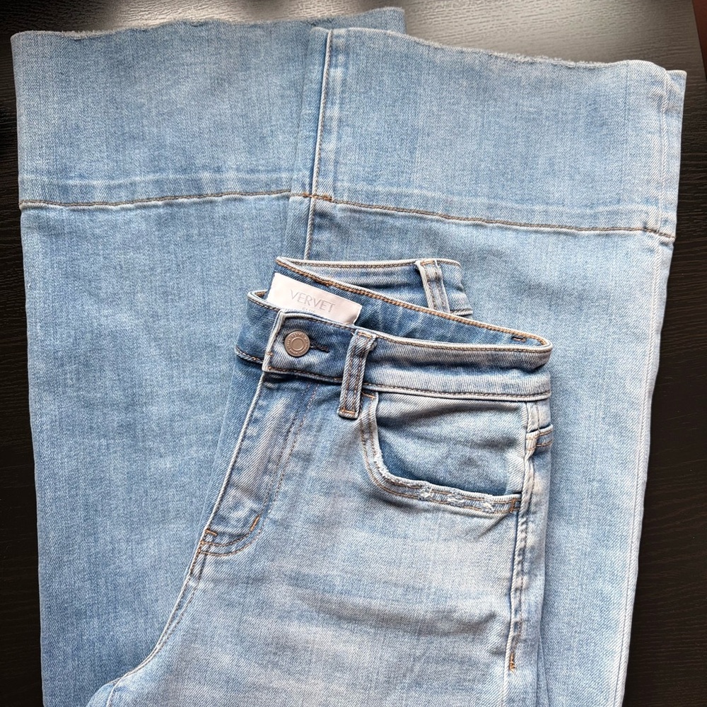 Light Blue Wide Leg Women's Jeans - Picture 6 of 7